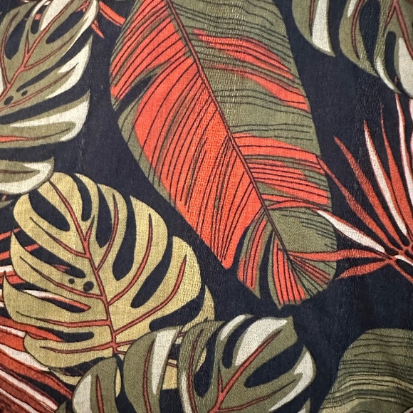 Time and Tru linen cotton botanical leaf maxi/midi dress swing style SZ XL - Picture 6 of 7